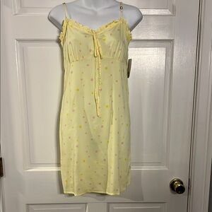NWT Yellow Floral Mini Dress Small